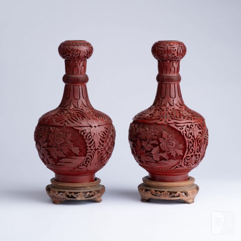    創匯期剔漆蒜頭瓶兩點 - 图3